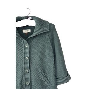 VTG Y2K Sonoma Women Small Cardigan 3/4 Sleeve Chunky Knit Preppy Fairy Grunge